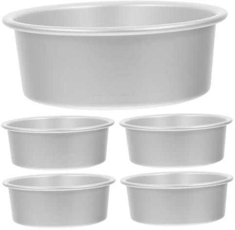 ABOOFAN 5 Pz Stampo Da Torta Piccole Tortiere Rotonde Mini Teglie Per Cheesecake Mini Crosta Di Torta Tortiera in Alluminio Con Fondo Removibile Rompi Le Tortiere Lega Di Alluminio Silver