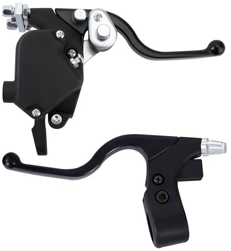 Tunejoy Bremshebel Pit Bike mit Daumendrossel Kleine Spannweite Bremsgriff für 22mm Durchmesser Lenker für ATV Pocket Dirt Bike Go Kart Scooter 1 Pair Schwarz