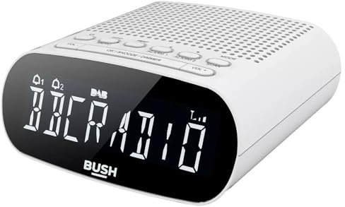 DAB+ FM Clock Radio Bush Abbey LCD Display Alarm Clock Radio - White 4745165