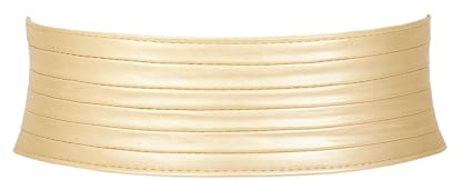 VONMELLI Breiter Gürtel Damen, Elastischer Taillengürtel Damen für Kleider Vintage Mode Dehnbarer Korsettgürtel Cinch Gürtel Passend für Taillenumfang 66-115cm Gold 38-42