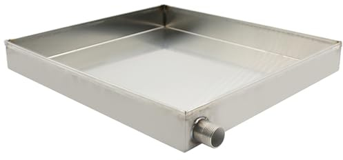 WilkSxyc Bac de Récupération des Condensats en Acier Inoxydable pour Lave-Linge, Sèche-Linge, Lave-Vaisselle, Réfrigérateurs et Chauffe-Eau (avec Trou)(70x50cm)