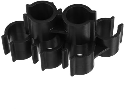 OATIPHO 4pcs Double Pipe Clamp Connection Clips Plastic Pole Clamp Fastener Accessories for Warehouse and Supermarket Shelf Linking, 20mm Inner Diameter Broom Hanger and Tent Pole Clip