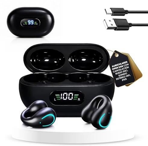 VIPA - Bluetooth 5.4 Bone Conduction Headphones - Wireless Sports Headphones - Open Ear Headphones with Noise Cancellation ENC, HiFi Stereo Sound, IPX5, Charging Case with LED Display.