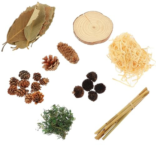 SOIMISS Tannenzapfen Dekor Satz mit Zweigen und Blättern Natürliche Selbstgemacht Foto Requisiten für Herbst Party und Weihnachtsdeko Klein und Formstabil Vielseitig für Innen