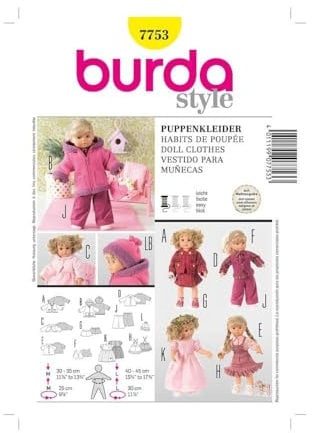 Burda Schnittmuster 7753 Puppenkleid