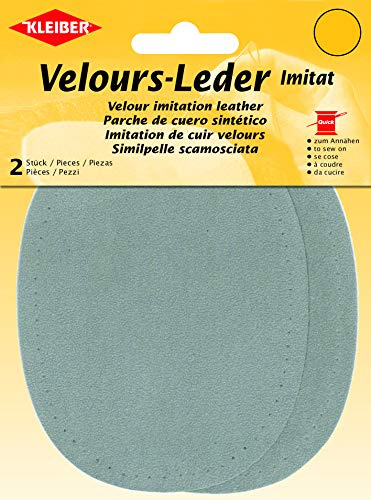 Kleiber 12,5 x 10 cm Ovaler Knie-/Ellbogenflicken aus Velours-Lederimitat zum Annähen, Beige