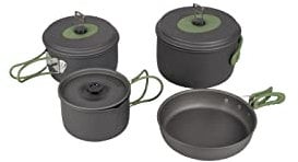 Bo-Camp Alu Kochset 4-teilig Camping Koch Geschirr Trekking Topf Outdoor Pfanne