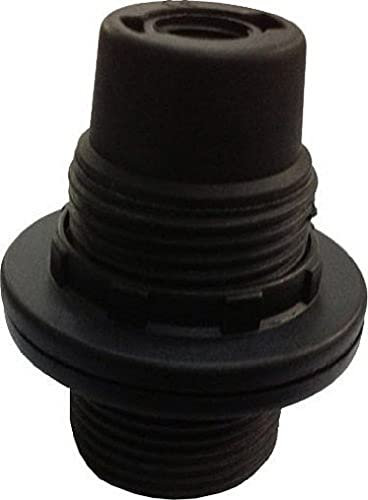 Electraline 71115 E14-Fassung mit Gewinde + 2 Ringe, Schwarz