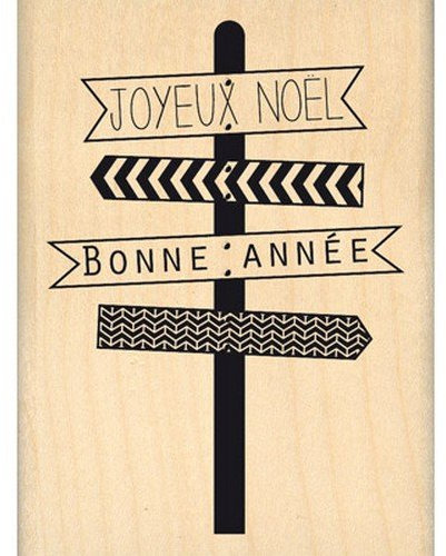 Florilèges Design FE213040 Tampon Scrapbooking Joyeux Panneaux Beige 8 x 6 x 2,5 cm