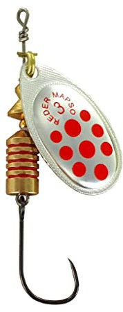 MAPSO - 5 Cucharillas de Pesca REDER-3 PR 6,50 GMS. Anz. Simple sin Muerte