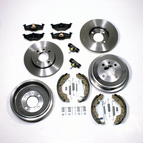 Bremsscheiben/Bremsen Set + Bremsbeläge vorne + Bremstrommeln + Zubehör + Radbremszylinder für hinten