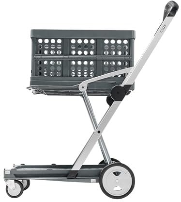 CLAX® Special Edition GRAU | Fahrtisch | Kommissionierwagen | Einkaufswagen | inklusive Faltbox