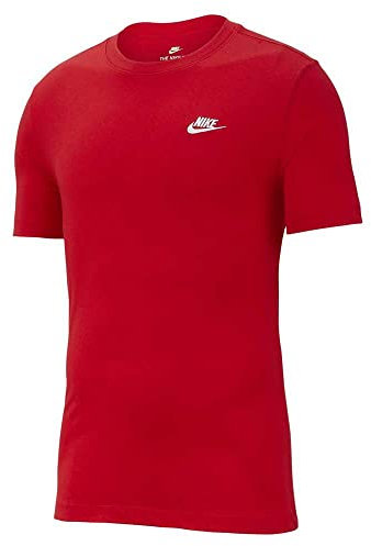 NIKE Men's M Nsw Club Tee T shirt, University Red/(White), L UK