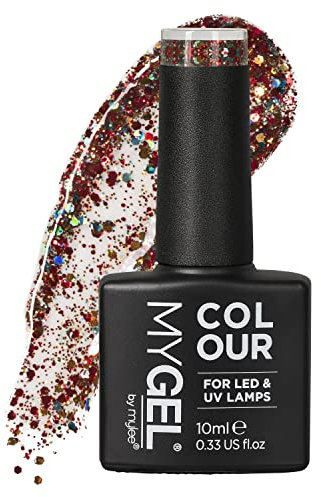Mylee Gel Nail Polish 10ml [Pop art] UV/LED Soak-Off Nail Art Manicure Pedicure for Professional, Salon & Home Use [Bold Glitters Range] - Long Lasting & Easy to Apply