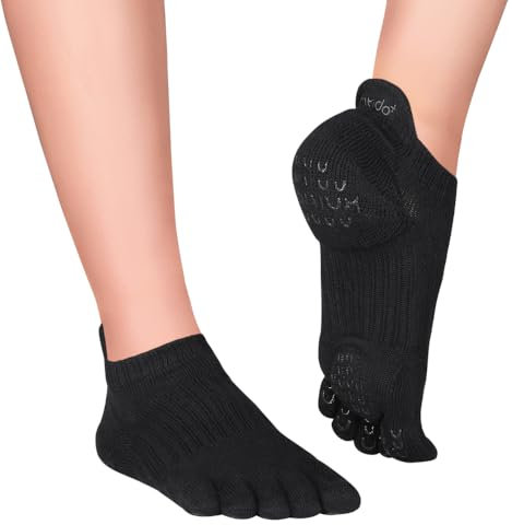 Knitido+ Yama, ABS-Zehensocken für Pilates, Yoga, Fitness, Größe:39-42, Farbe :schwarz (09)