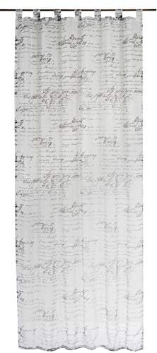 Elbersdrucke transparente Gardine Schlaufenschal Loveletter 00 weiß 255 x 140 cm Vorhang mit Schlaufen für Wohnzimmer Schlafzimmer Flur 198701