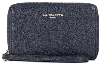 Lancaster | Dune - Portefeuille Cuir de Vachette Grainé Bleu foncé