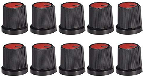 sourcing map 10Stk. Lautsprecher Effekt Pedal Verstärker Potentiometer Knopf 6mm Welle Loch rot