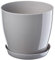 KADAX Élégant Pot de Fleurs, Pot à Plantes avec Soucoupe, Pot de Fleurs Rond, Pot de Fleurs en Plastique, Cache-Pot pour Fleurs, Pot de Fleurs Interieur Ø 20 cm Gris