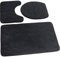 Sumba Badset Badgarnitur Badematten Rutschfester Badforleger Badteppich 3 TLG: Badteppich 45x75+ WC-Vorleger 45x35+ WC-Deckelbezug 44x38 cm Schwarz 23, 3 TLG.