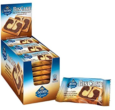 Riso Scotti Snack - BisCake Merendine Variegate Vaniglia e Cacao - 21 Pezzi