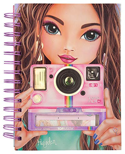 Depesche 11137 TOPModel - Notizbuch mit Selfie Notes im Candy Cake Design, Cover mit aufgedruckter Kamera, aus der Klebezettel herausgezogen werden können, ca. 19,5 x 16 x 3 cm