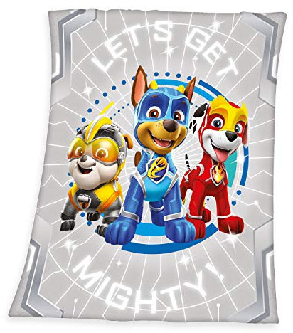 Herding Paw Patrol Fleecedecke, 130 x 160 cm, Polyester, Grau
