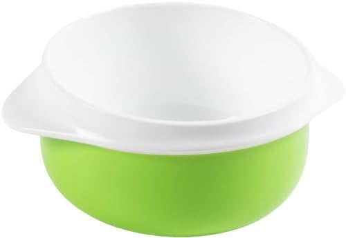 Poupy Piatto Pappa Fondo per bimbi in plastica, senza BPA, lavabile e riutilizzabile, con forma arrotondata