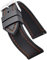 STUNNING SELECTION Soft and smooth sporty stitched silicone waterproof watch band with quick release - Soft rubber black watch strap 20mm - orange stitching