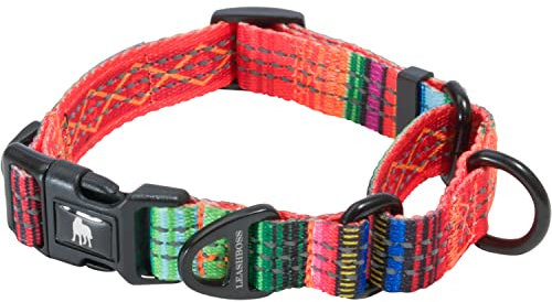 Leash Boss Martingale Halsband für Hunde, reflektierendes Nylon, für große, mittelgroße & kleine Hunde, No Pull, Trainingshalsband, Schnellverschluss, verstellbar, sicher & komfortabel