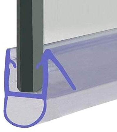 Shower Seal for Screens, Doors or Panels | Fits 4, 5 or 6mm Glass | Round Bubble Shape Seals Gaps of Up to 7mm | 80cm, 90cm, 140cm or 2m Long | Includes Side Deflector | SEAL011 (25mm Sample)
