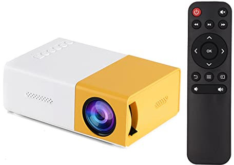 Fesjoy Mini proiettore LED proiettore video portatile con altoparlante integrato e supporto remoto HD/AV/USB/audio 3,5 mm per intrattenimento domestico