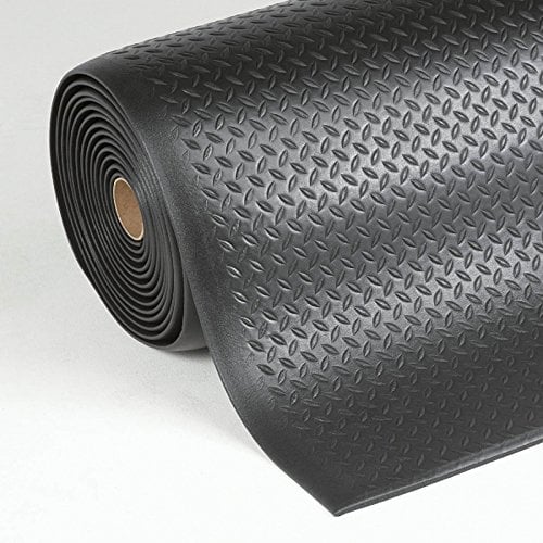 Floordirekt Anti Ermüdungsmatte, Stehmatte 90 x 1200 cm Schwarz Robuste Arbeitsplatzmatte für Steharbeitsplatz - Entlastet die Gelenke für mehr Komfort beim Stehen Dyna-Protect Diamond