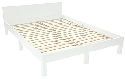 Ragaba DABI Bett B 160 cm x L 220 cm - Buchenholzbeine + laminierter MDF-Plattenrahmen | Lattenrost enthalten