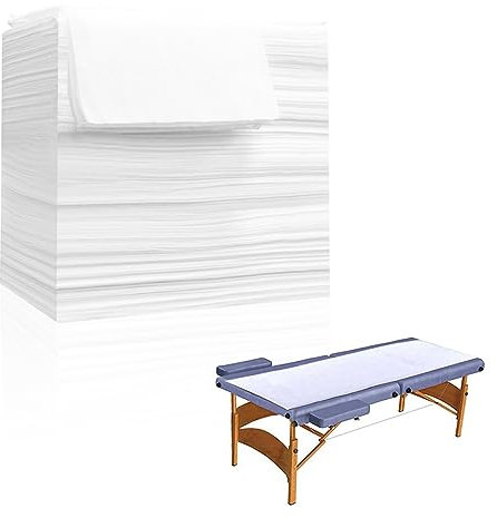 HEZHU 100 Stück Einweg Bettlaken aus Vliesstoff, 80x180cm Einweg Massagelaken für Schönheitssalon SPA Krankenhausbetten