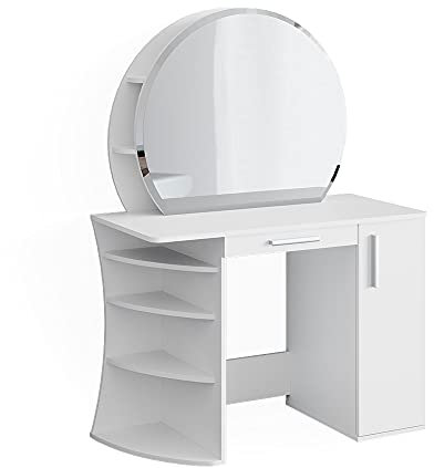 Vicco Schminktisch Almina, Frisiertisch mit Spiegel, Weiß, 100 cm