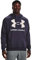 Under Armour Mens Fleece Tops Men's Ua Rival Fleece Big Logo Hoodie, Tempered Steel, 1357093-558, MD
