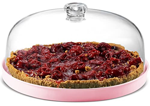 Godinger Cake Stand, Cake Plate Server with Dome, Metal Serving Tray and Shaterproof Acrylic Lid