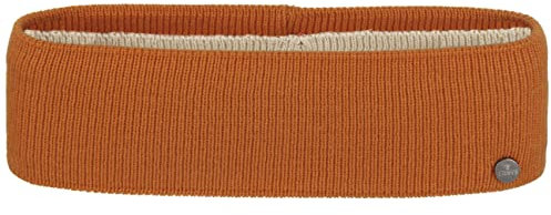 LIERYS Mono Stirnband Damen/Herren 8 cm breit - Made in Germany - dreilagiges Strickband gefüttert mit Baumwolle - Rippstrick Ohrenwärmer 54-60 cm - Ohrenschutz Herbst/Winter orange One Size