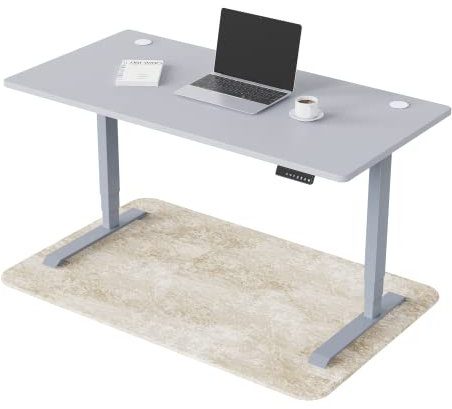 ERGOSPOT® Höhenverstellbarer Schreibtisch elektrisch - mit Memory Funktion - Sitz- & Stehpult höhenverstellbar (140 x 70 cm, Grau + Hellgrau)