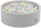 KiddyMoon Bällebad 90X30cm/300 Bälle ∅ 7Cm Bällepool Mit Bunten Bällen Für Babys Kinder Rund, Hellgrau:Pastellbeige/Pastellblau/Pastellgelb/Minze