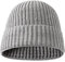Tinncana Klassische Wintermütze aus Merinowolle für Männer und Frauen, warme, weiche Unisex-Schädelmütze mit Bündchen (Grau)
