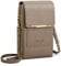 AIFILLE Petit Sacs Bandoulière Femme Pochette Téléphone Portable Pour Fille, Élégant en PU Cuir Porte Monnaie et Carte, Épaule Portefeuille, Gris