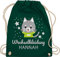 Turnbeutel Rucksack - Kita Beutel Wechselsachen Mädchen - Wechselkleidung Katze - Unisize - Dunkelgrün - stoffbeutel kindergarten wechselbeutel personalisierte beutelrucksäcke für