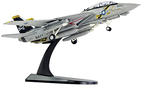 HANGOU 1/100 F14 Tomcat Fighter Jet Plane Model Alloy Diecast Model Aircraft for Gift or Collection Model(Movable wing)