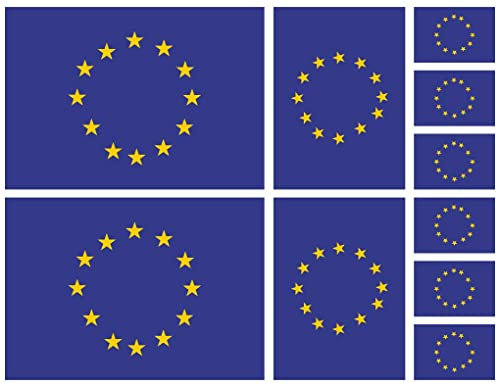 Samunshi® Aufkleber Europa Flagge Autoaufkleber 10 Fahnen Set | EU Flaggen | Sticker Auto Fahrrad Motorrad 15cm Set Europaflagge
