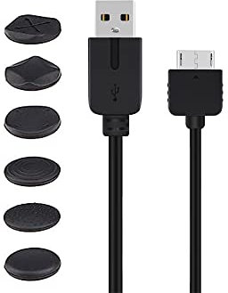 WICAREYO Ladekabel für PS Vita 1000, 1.2 m / 3.9 FT Datenübertragung USB Stromkabel Mit 6pcs Daumen Grip Caps für PS Vita 1000