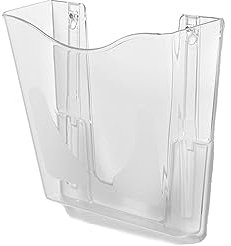Deflecto Dokumentenhalter zur Wandmontage, kristallklar, A4, Hochformat, Prospekt und Menü, 6 Stück