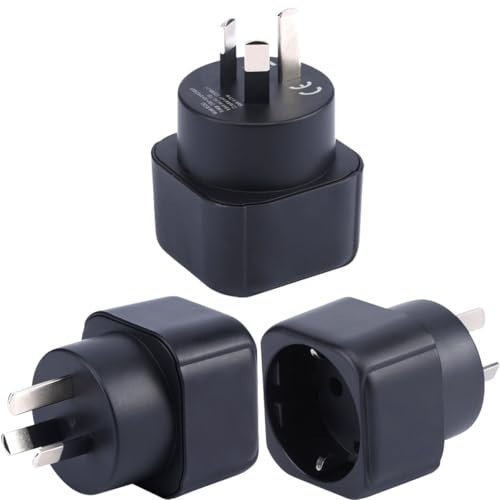 Adaptateur de Prise Europe vers Australie/Nouvelle-Zélande, Prise Allemagne/Française vers Australie/Nouvelle-Zélande/Chine/Argentine Convertisseur de Prise de Voyage (3 pièces)