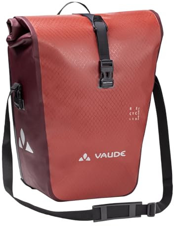 VAUDE Fahrradtaschen für Gepäckträger Aqua Back (Rec) in rot, 2X Hinterradtasche wasserdicht, Fahrrad Gepäckträgertasche hinten, einfache Befestigung – Made in Germany